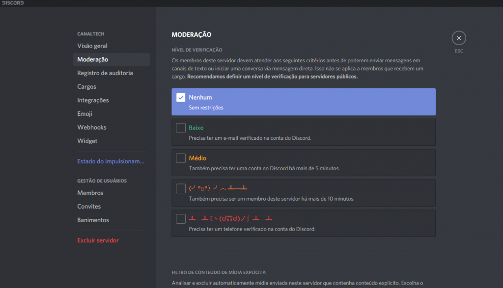 Como sair de um servidor do discord 