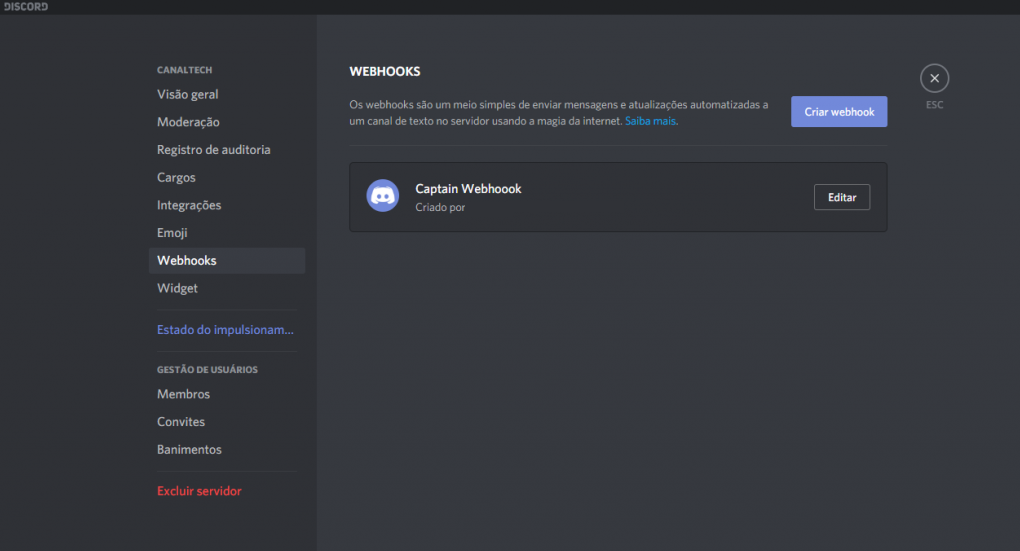 Como excluir um servidor no Discord