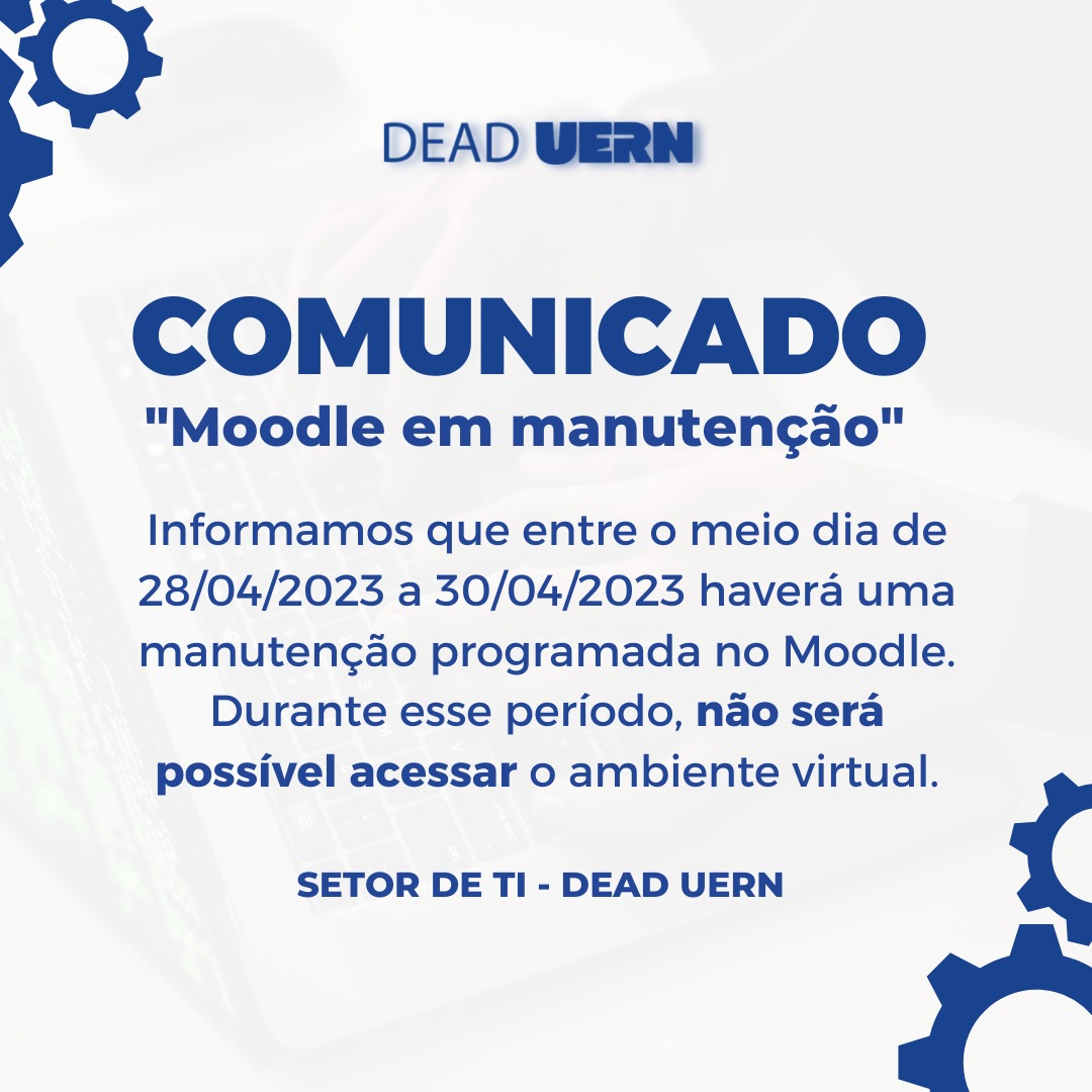 Comunicado Moodle Em manutenção